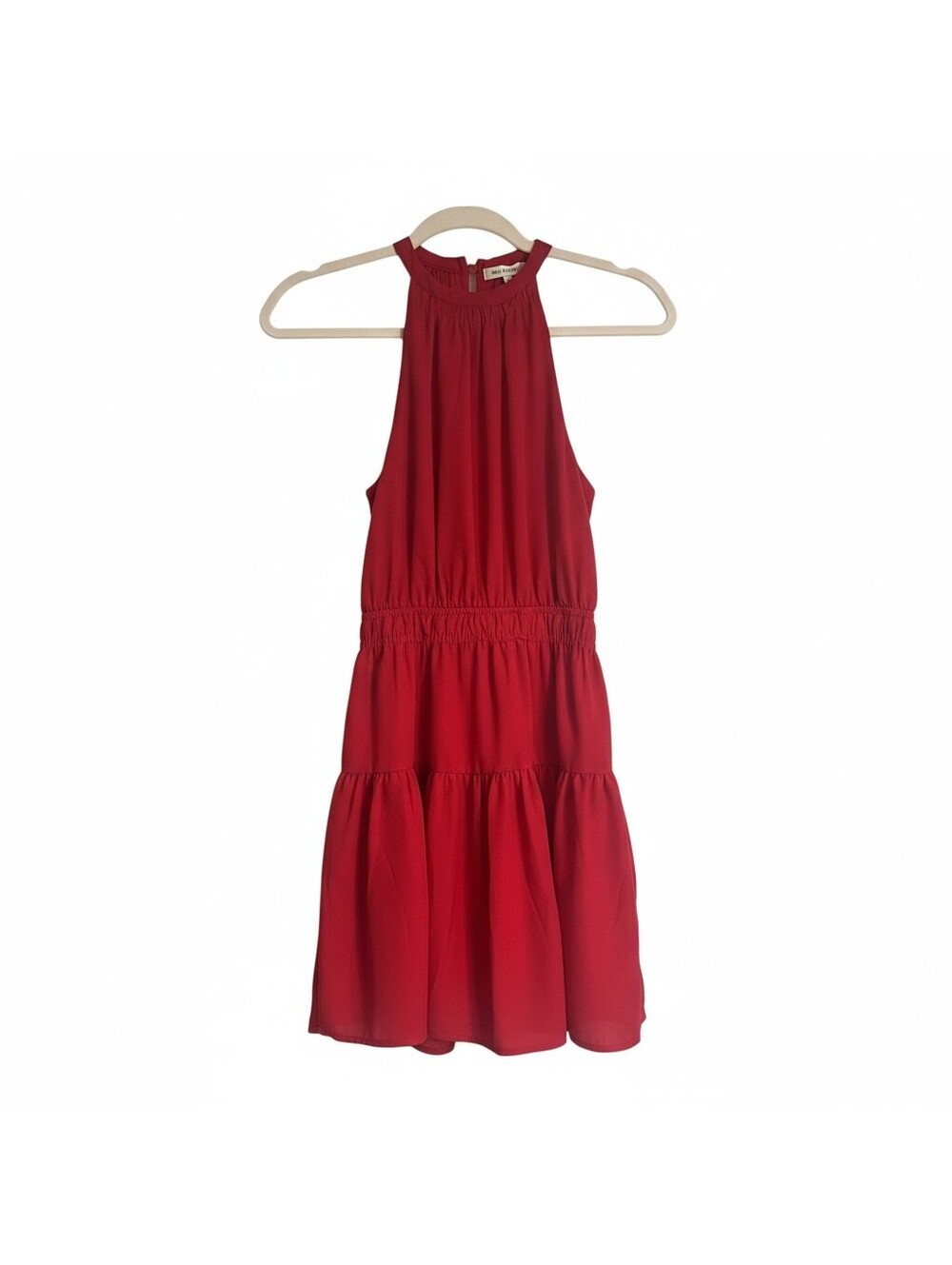 With Love Red Halter Tiered Dress XS NWT